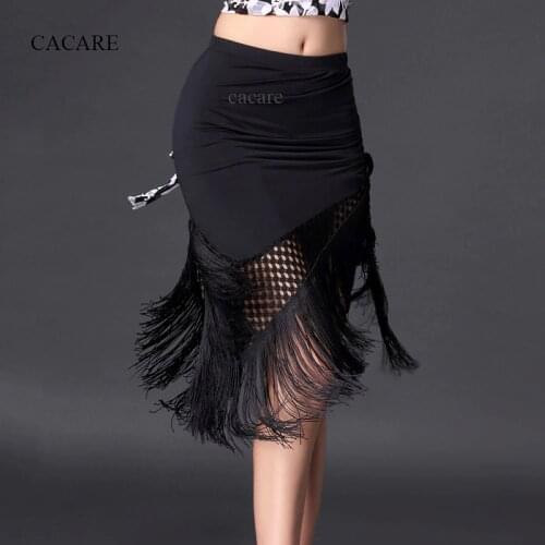 Latin Dance Skirt Costumes Women Salsa Tango Flapper CHEAPEST D0361 Black Red Colors Irregular Hem with Tassles Hollow Out