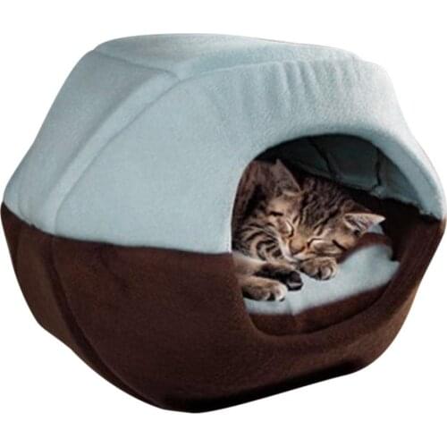 Winter Cat Dog Bed House Foldable Soft Warm Animal Puppy Cave Sleeping Mat Pad Nest Kennel Pet Supplies LBShipping