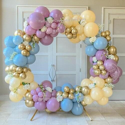 132pcs Macaron Balloon Garland Kit Pastel Balloons Arch Set Purple Yellow Blue Birthday Boy Girl Baby Shower Wedding Decorations