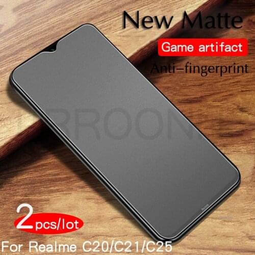 2Pcs/lot Matte Tempered Glass For Realme C20 C21 C25 Screen Protector For Realme C3 C11 C12 C15 Glass For Realme Glass (4Styles)