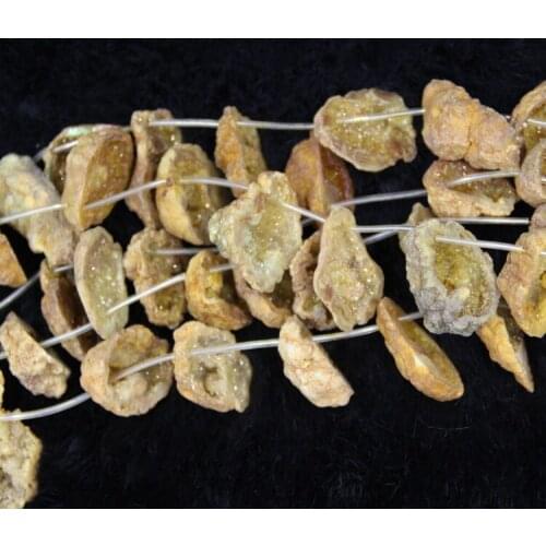 50mm*10pcs Yellow Druzy Crystal Geode Hole Pendant Unique Quartz Druzy Drusy Pendant Quartz Necklace Bead Crystal Geode Necklace