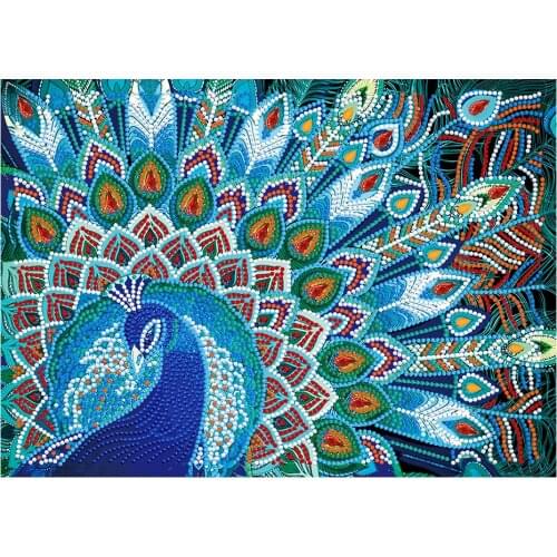 5D Luminous Diamond Painting Special Shaped Rhinestone DIY Peacock Diamond Mosaic Embroidery Cross Stitch Bohemia Decoration