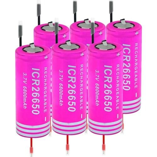 HIGH DRAIN 6/8/10 Pcs 3.7v 6800mah Li-ion Battery High Drain 20a 26650 Lithium Battery Rechargeable For LED light