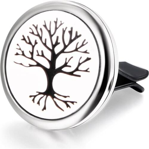 Tree of Life Aromatherapy Essential Oil Diffuser Car Vent Clip Stainless Steel Magnetic Aroma Perfume Air Freshener Pendant