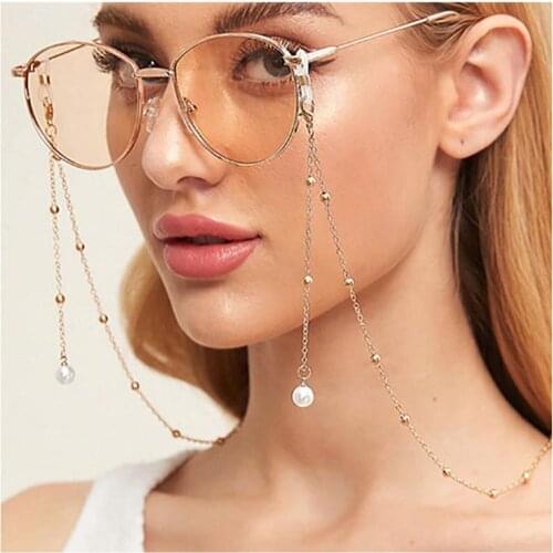 2021 Eyeglasses Chain Imitation Pearl Beaded Trendy Women Outside Casual Sunglasses Accessory Necklace Gift Mask Hanging Rope