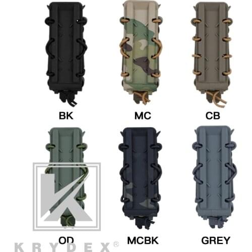 KRYDEX 9mm Pistol Magazine Pouch Tactical MOLLE + Duty Belt Loop Mag Holder Fastmag Carrier For Hunting Shooting Airsoft