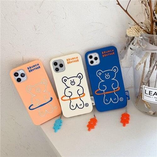 Sports Loss Weight 3D Bear Pendant Case Redmi Note 7 8 9 K20 K30 Pro Silicone TPU Cover For Xiaomi 8 9 CC9 Note10 Pro 10 Lite 11
