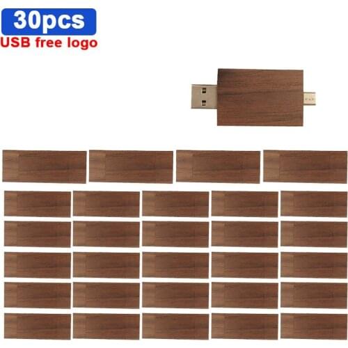30pcs/lot promotion otg Wooden bamboo USB flash drive pen driver wood pendrive 4GB 8GB 16GB 32GB 64GB USB free custom logo
