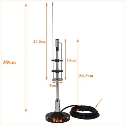 Dual band car mobile radio whip antenna 145M 435M UV band flexible antenna with brackest and 5m cable