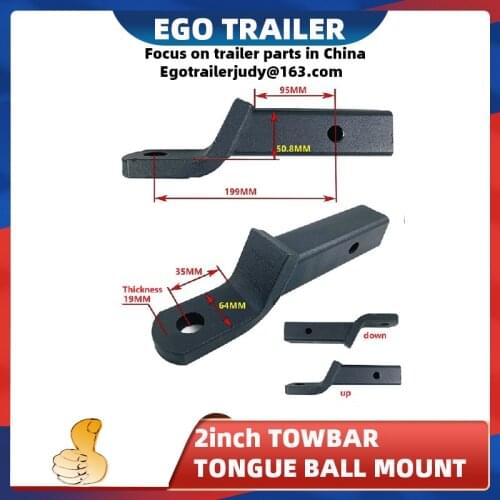 EgoTrailer 2inch Drop Towbar Tow Bar Ball Mount Tongue Hitch Trailer Car RV boat parts accessories