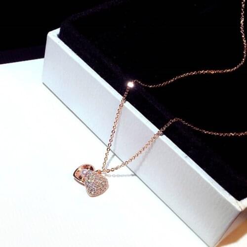 Elegant Heart Shaped Necklace Copper Inlaid AAA Zircon Pendant For Women 2021 New Wedding Jewelry Gift Simulated Pearl Necklaces
