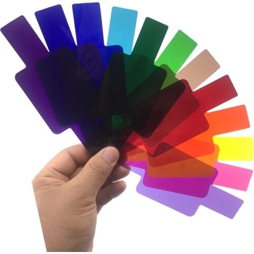 Flashes Accessories 12 Color Photographic Color Gel Filter Cards Set Flash for Canon Nikon YongNuo Godox Flash Speedlite