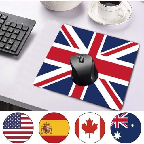 Smooth Waterproof PU Leather Mini Computer Mouse-pad Portable Game Laptop Mouse Pad National Flag Pattern Durable Game Mouse Mat