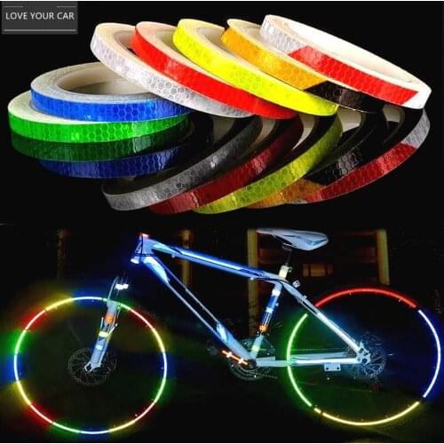 Mountain Bike Bicycle Wheel Rim Reflective Stickers Decals Protector Safety MTB Reflector Car Protect Luminous Warning Tape