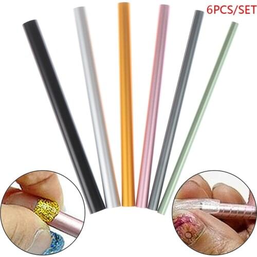 6Pcs Artificial Form Builder Tips Acrylic C Curve Shaping Curving Sticks Tube French Rod Nail Art Tips UV Gel Manicure Tools New