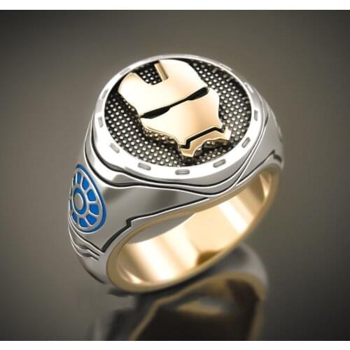 Delicate Iron Man Avatar Mens Ring 925 Silver Ring Power Punk Style Mens Ring 925 Sterling Silver Ring Men Ring