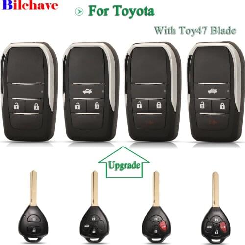 Bilchave 5pcs For Toyota Camry Avalon Corolla Matrix RAV4 Venza FOB Modified 2/3/4 Buttons Remote Car Key Shell With TOY47 Blade