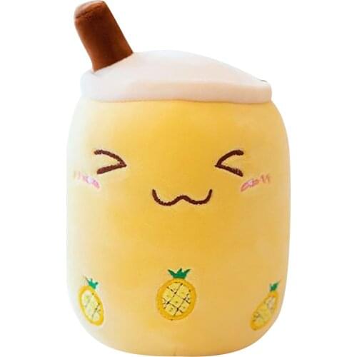 Cute Cartoon Real-Life Bubble Tea Cup 24cm Shaped Pillow Super Soft Back Cushion Kids Toys Birthday Gift Stuffed Funny Toys