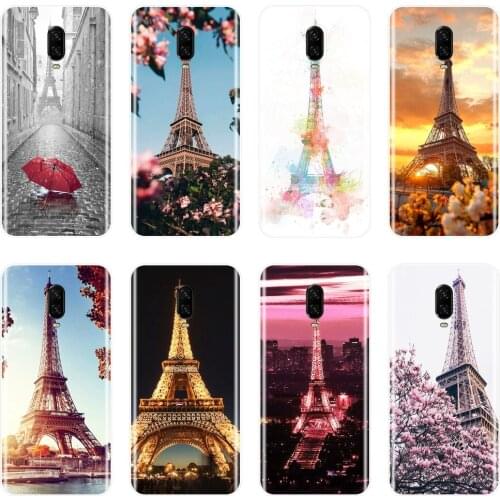 Soft Phone Case Silicone For OnePlus 3 3T 5 5T 6 6T love Paris Eiffel Tower Flower Back Cover For One Plus 3 3T 5 5T 6 6T Case