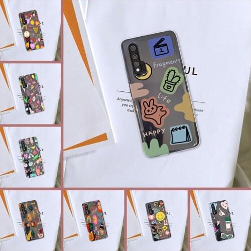 Soft Cartoon Heart Girl Animal Back Cover For Huawei Nova 5t 5i 5 Pro 5z Nova 7 6 Se Pro 5G Phone Case Silicone Transparent