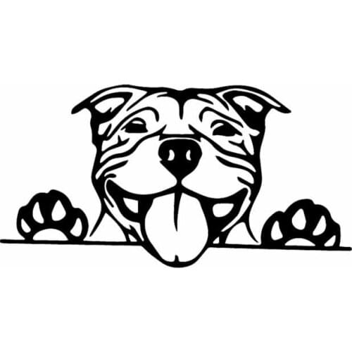 Paws Up Pitbull Bully Dog Car Sticker Decal Funny for Car Window Motorcycle Waterproof Car Decorative Interior KK16*8cm