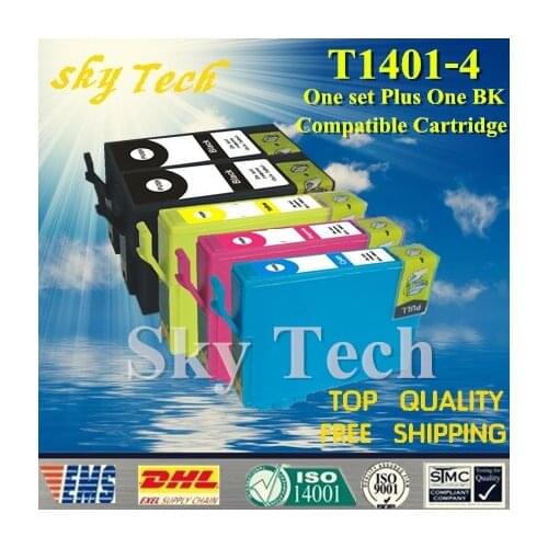 One set Plus One BK Compatible Cartridge For T1401 - T1404 , For Epson TX560WD NX635 TX620FWD WF-3520 WF-3530 WF-3540 etc