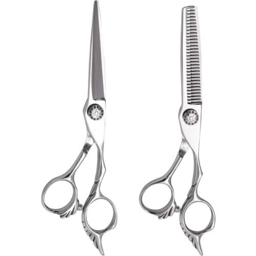 6 Inch Silver 440C Stainless Steel Scissors Fashionable Fine Hair Scissor For Cutting Barber Styling