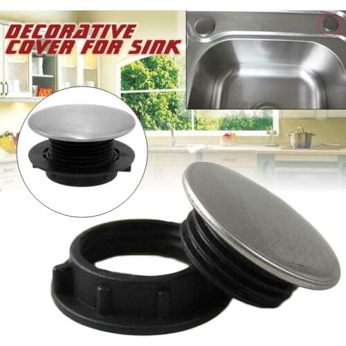 Sink Overflow Cover Bathroom Basin Faucets Insert Stainless Steel Kitchen Sinks Plug Faucet Tap Hole Cover Bathtub Accessories