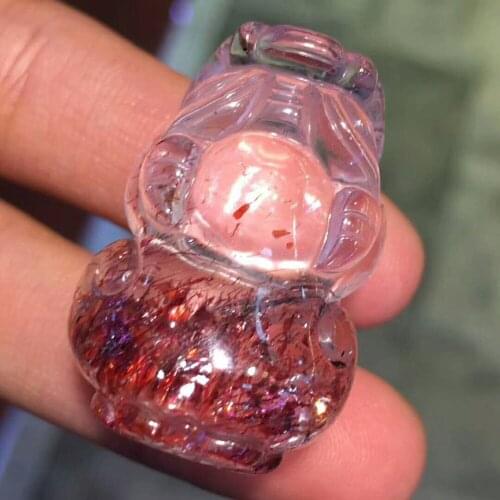 Genuine Natural Strawberry Quartz Pendant Pi Xiu Shape Women Men Crystal Super Seven Power Pendant AAAA 31*21*17.5mm