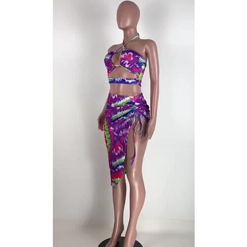 Drop Shipping Women Sexy Casual Summer 2 Two Piece Dresses Sets Clothing Girls' Plus Size Stylish Party Club Maxi Beach Dresses