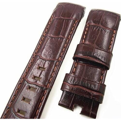 Wholesale - 1pcs High quality 24MM genuine cow leather Watch band watch strap coffee color for valuable wrist watch-3252