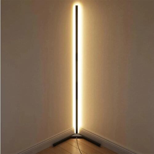 LED corner RGB floor lamp smart remote control dimming floor lamp modern office living room bedroom decoration warm light