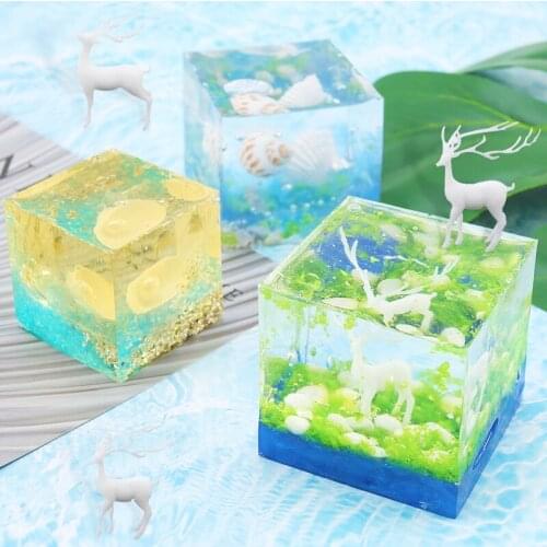 3D Cube Silicone Mold Resin Casting Molds Silicone Deer Filler For Resin Jewelry Crafts Handmade Mold Jewelry Making Tools