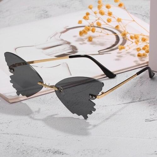 Butterfly Sunglasses Women Brand Designer Blue Fashion Mirror Sun Glasses for male female Trendy Shade UV400 Steampunk Glasses