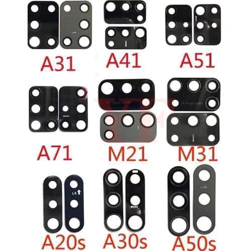 2pcs For Samsung A31 A41 A51 A71 A20S A30S A50S M21 M31 Rear Back Camera Glass lens Cover with Adhesive Sticker