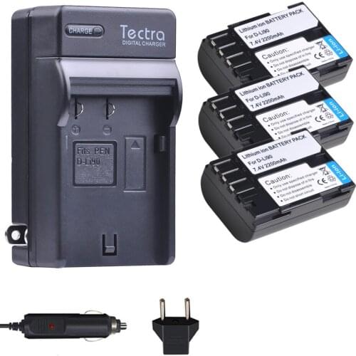 3x2200mAh D-LI90 DLI90 D LI90 Li-ion Battery pack+Wall/Car Charger for PENTAX K-7 K-7D K-5 K-5 II 645D K01 K-3 K-3 II 645Z L15