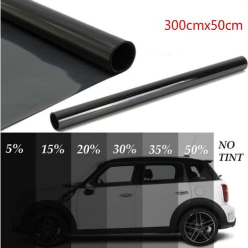 300x50cm Car Window Tint Tinting Film Roll Auto Home Window Glass Summer Solar UV Protector Sticker Anti-explosion Window Foils
