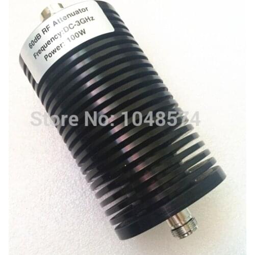 High quality 60dB 100W 50ohm coaxial fixed RF Attenuator DC-3GHz N male to N female