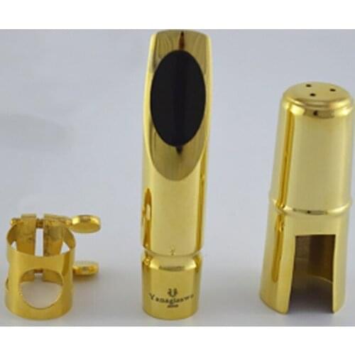 High Quality Professional Tenor Soprano Alto Saxophone Metal Mouthpiece Gold Plating Sax Mouth Pieces Accessories Size 5 6 7 8 9