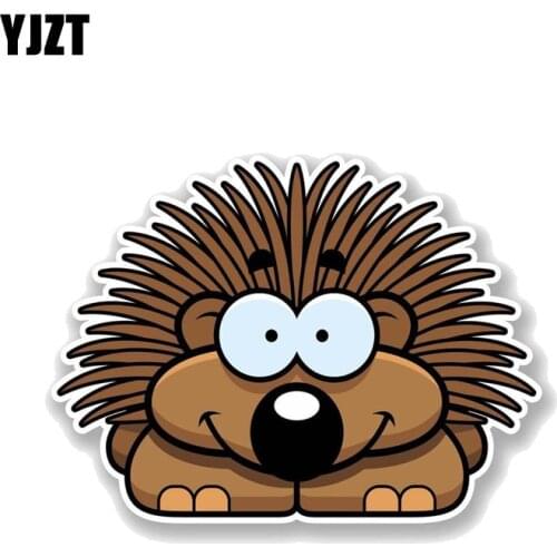 YJZT 15.1CM*11.3CM Cartoon Happy Hedgehog PVC Motorcycle Car Sticker 11-00732