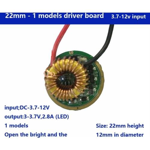 1pcs cree xml led xml2 led T6 U2 driver 22mm 3.7-12V drive 2.8A 5-Models 1-Models LED Driver for The flashlight driven plate