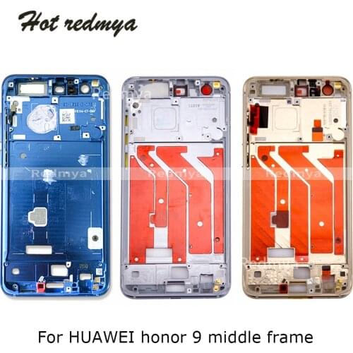 1Pcs Middle Frame For Huawei Honor 9 Housing Middle Front Bezel Frame Plate Replacement Repair Spare Parts
