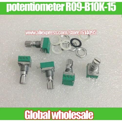 10pcs precision single potentiometer R09-B10K-15 / R097 flower potentiometer 1k 5k 10k 20k 50k 100k 500k