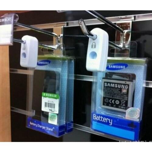 100xNEW Arrival eas security stem hook lock supermarket/shop/gift shop exhibition display hook lock +1 magnetic lockpick key