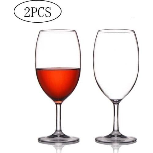 2Pcs Plastic Wine Glasses Unbreakable Cocktail Glass Champagne Flutes Cups Home Wedding Party Bar Juice Wine Drinking Glasses