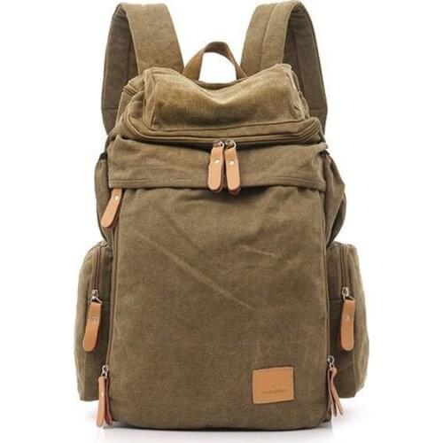 2017 Military Canvas Fashion Backpack Men Backpack Canvas Backpack male School Bag Travel Backpack Bag Rucksack Women mochila