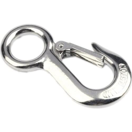 304 Stainless Steel American Type Marine Trigger Round Fixed Eye Lifting Snap Tone Hook 200kgs/300KG/500kgs Working Load Limit