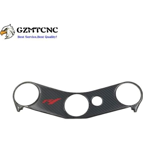 Carbon Fiber 3D Decal Pad Triple Tree Top Clamp Upper Front End Cover Sticker For Yamaha YZF-R1 YZF R1 1000 2004-2008 2005 2006