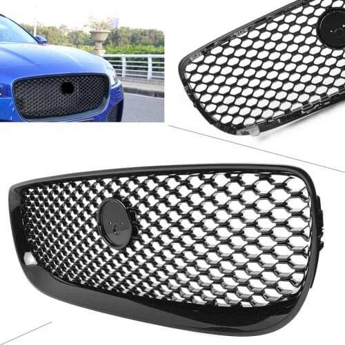 Auto Car Front Bumper Grille For Jaguar XE 2015 2016 2017 2018 Glossy Black ABS Plastic Car Accessories