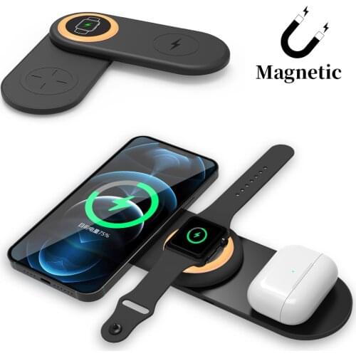3 in 1 Qi Wireless Charger Stand 23W Fast Charging for iPhone 12 11 XS X XR 7 8 Apple Watch 6 5 4 3 2 AirPods Pro Charge Station